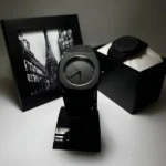 Arabic Aura Watch with gold-tone case and leather strap featuring Arabic numerals