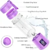 portable usb blender bottle purple
