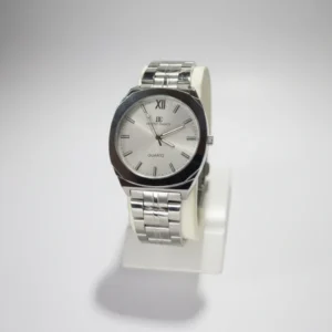 Silver Quartz Wristwatch with stainless steel bracelet and white dial
