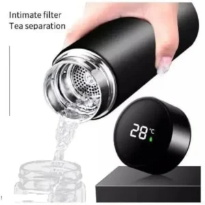 Smart LED Temperature Bottle with tea filter and stainless steel insulation