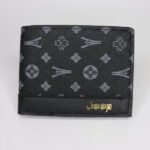 Jeep Wallet for Men black premium bifold wallet with monogram pattern
