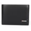 Black Leather Wallet for Men slim bifold design with smooth finish