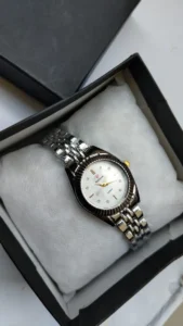 Silver Women’s Wrist Watch with diamond dial and steel bracelet