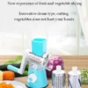 Manual Vegetable Cutter Machine with rotary drum blades for slicing and shredding vegetables