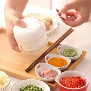 Manual Food Chopper with pull string mechanism for chopping vegetables and garlic