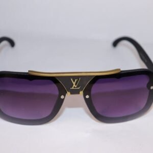 Louis Vuitton sunglasses with gold frame and purple gradient lenses