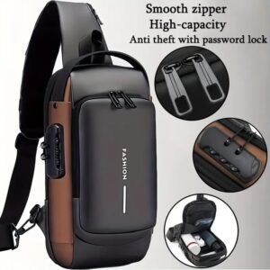 Anti Theft Sling Bag with password lock and USB charging port