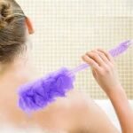 Bath Loofah Brush with long handle for gentle body exfoliation