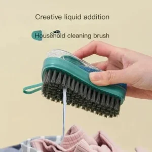Soap Dispensing Cleaning Brush with refillable liquid detergent reservoir