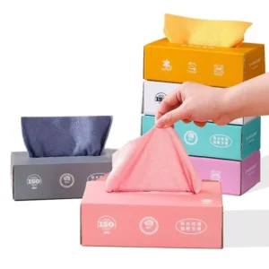 Microfiber Cleaning Cloth Roll reusable lint-free cleaning towels in storage box